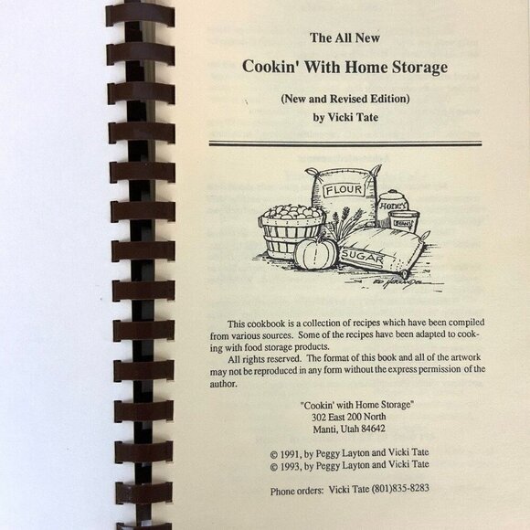 Cookin With Home Storage By Vicki Tate Revised Ed Spiral Bound Cookbook 1993 - Picture 6 of 12